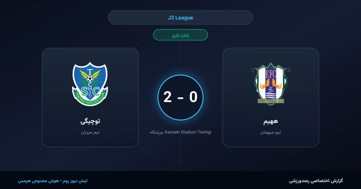 شبی درخشان برای توچیگی؛ پیروزی شیرین مقابل ههیم در J3 League